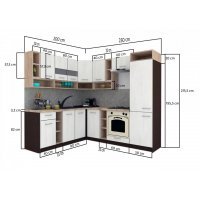 Bucatarie de Colt COSSY NEW ST. 200-230, Wenge / Decor 0244